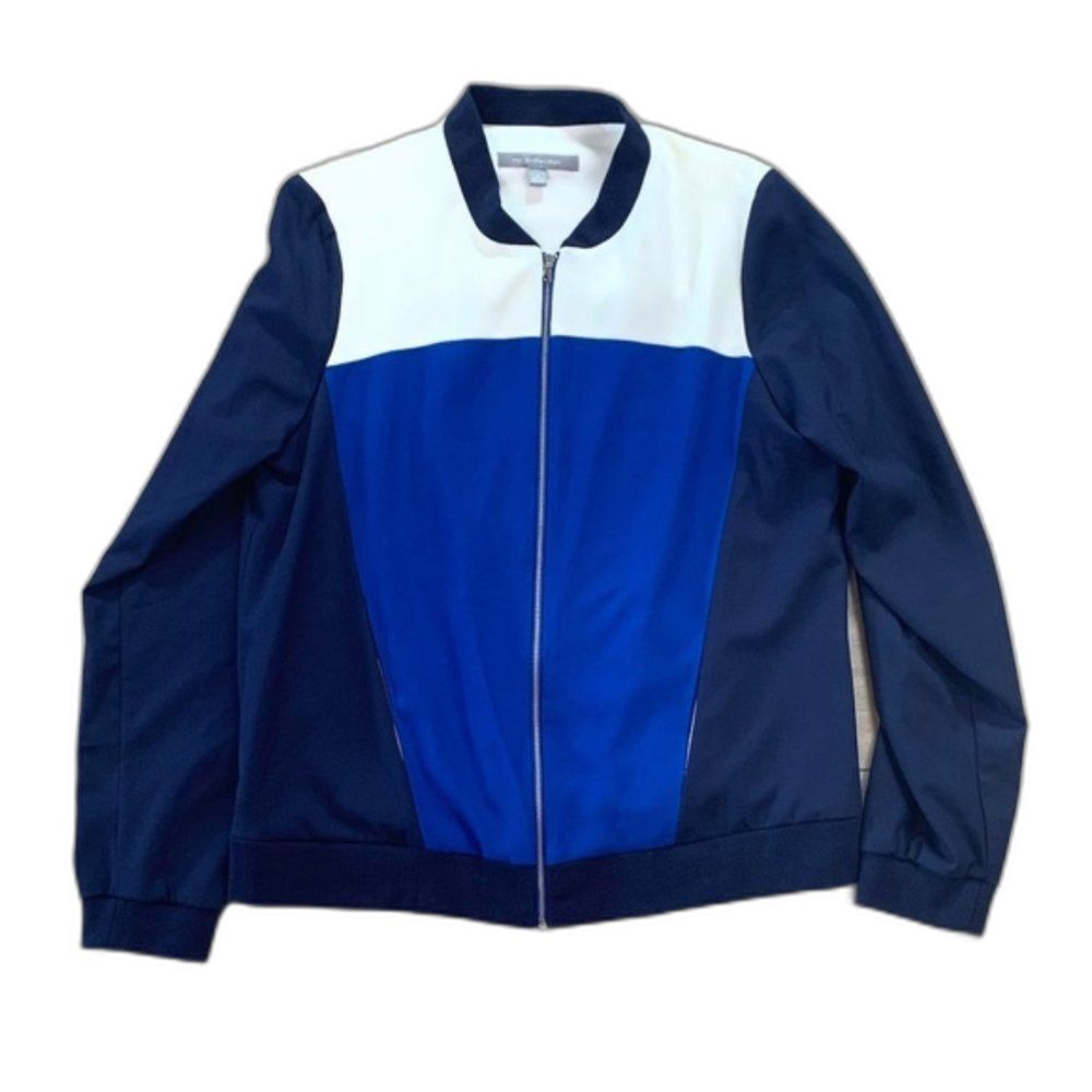 Vintage NY Collection Color Block Bomber Zip-Up Jacket Retro Womens S